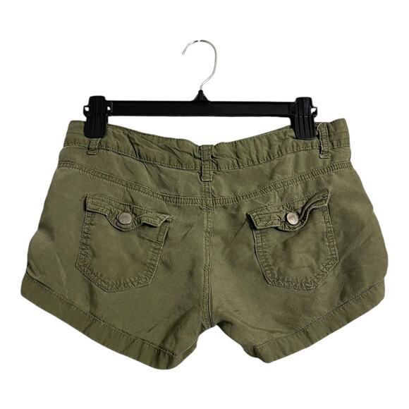 Harmony & Havoc Green Lyocell Shorts Cargo Skimmer Summer Juniors Womens - Picture 2 of 5
